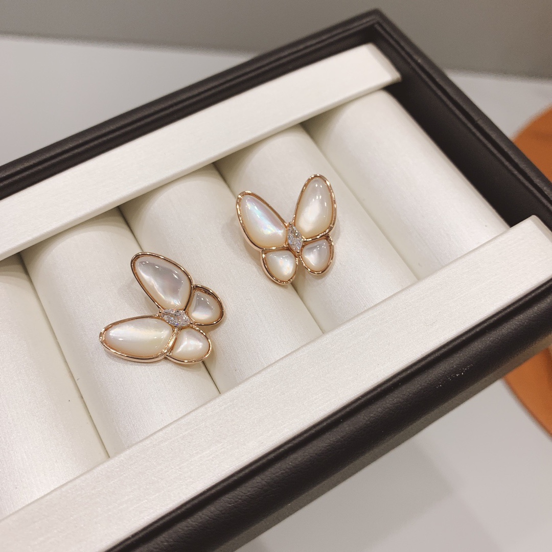 Van Cleef & Arpels Butterfly Earrings, Two Butterfly earrings