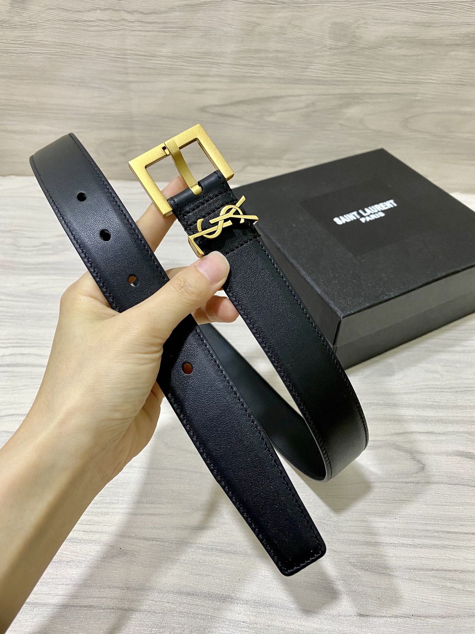YSL Saint Laurent Leather Belts 1:1 Mirror Version