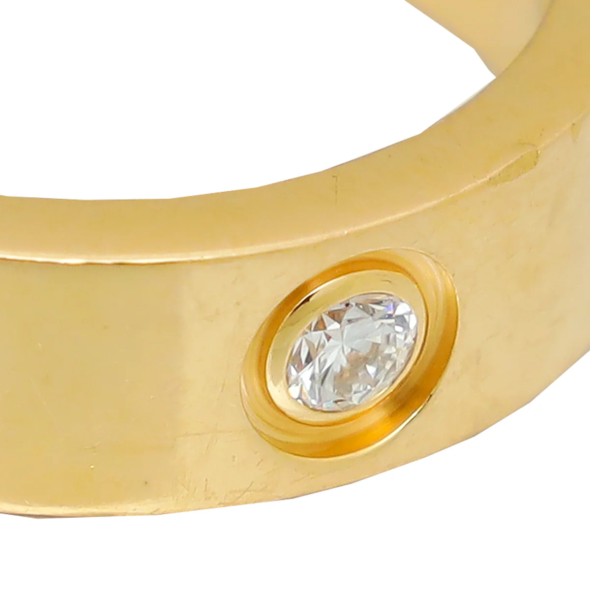 Cartier 18K Yellow Gold 3 Diamond Love Ring 53