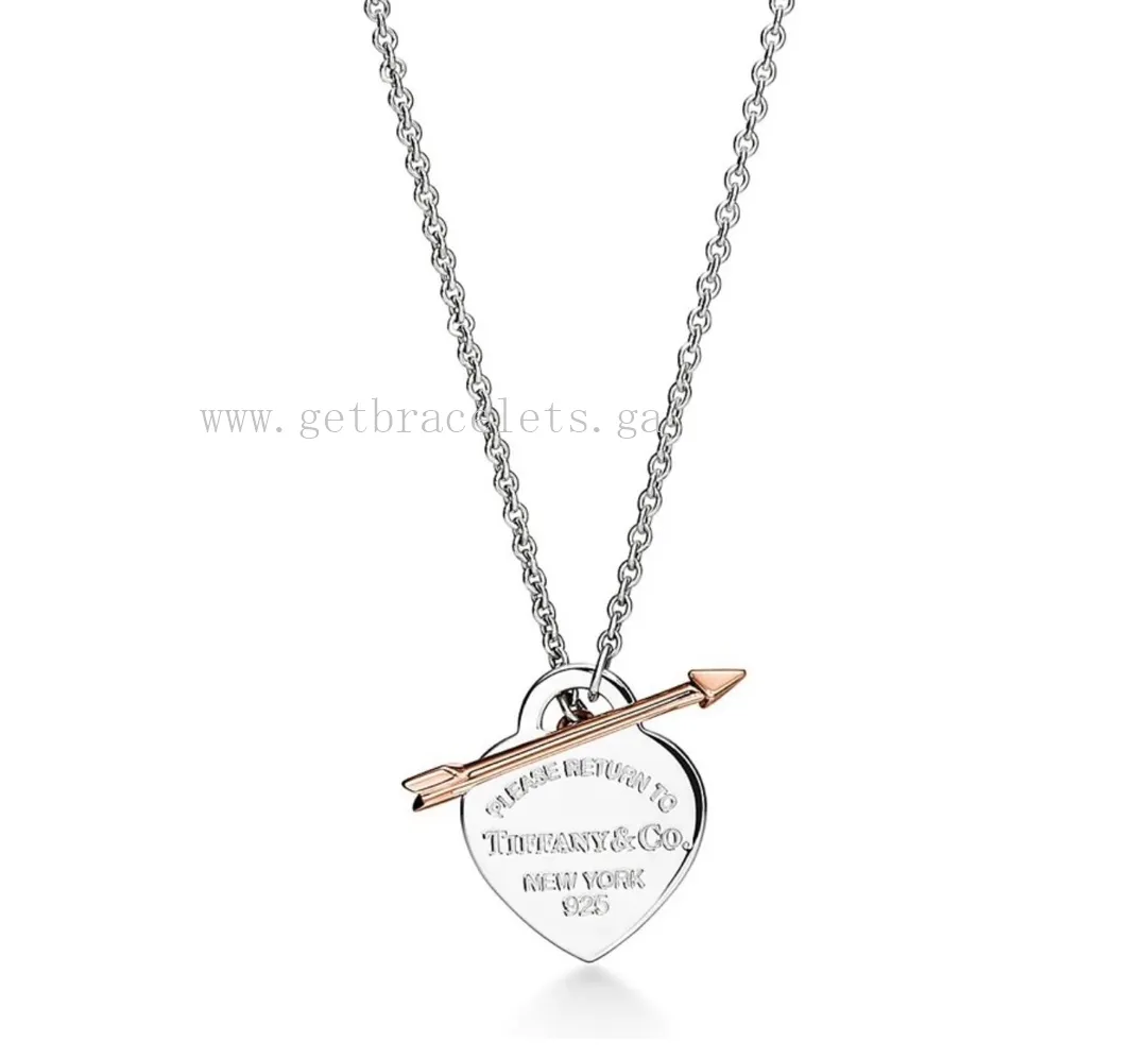 Tiffany Lovestruck Heart Tag Necklace in Silver and Rose Gold