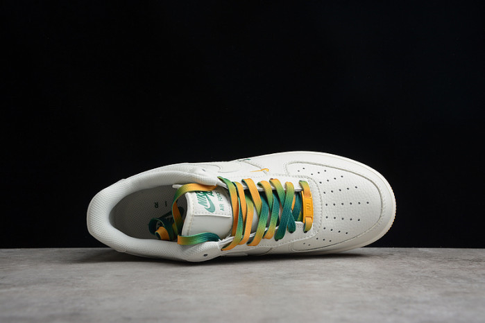 Nike Air Force 1 07 Low White Green Noise Yellow Shoes ZJ6695-303