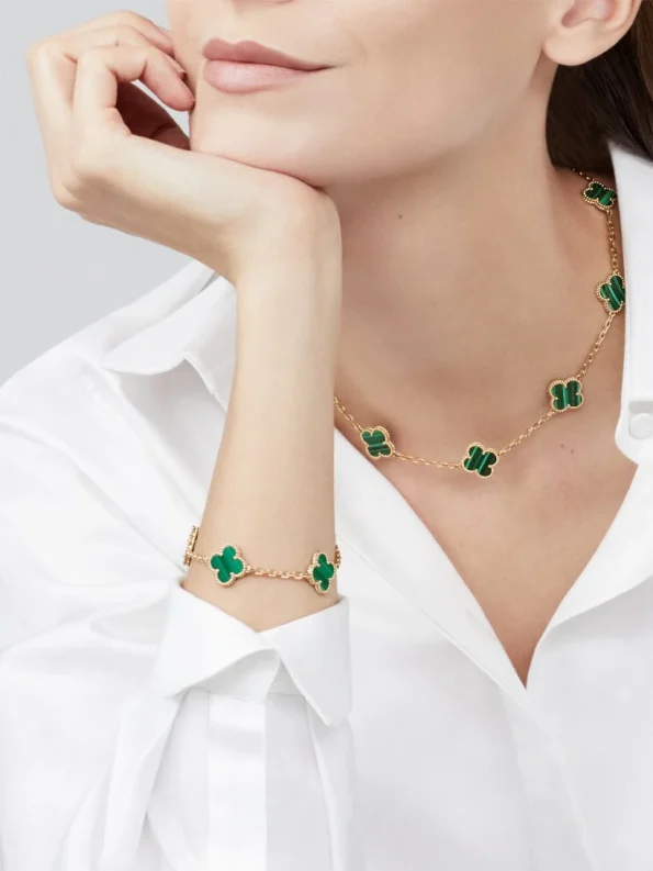 Van Cleef Bracelet Dupe, Green Clover Bracelet