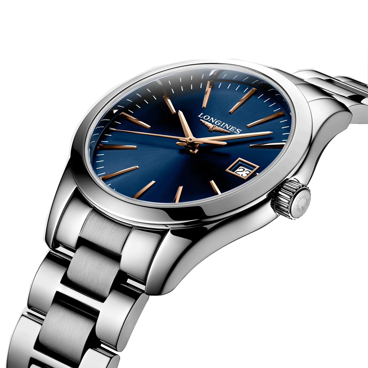 Conquest Classic 34MM Quartz Blue Dial Rose Markers Watch L23864926