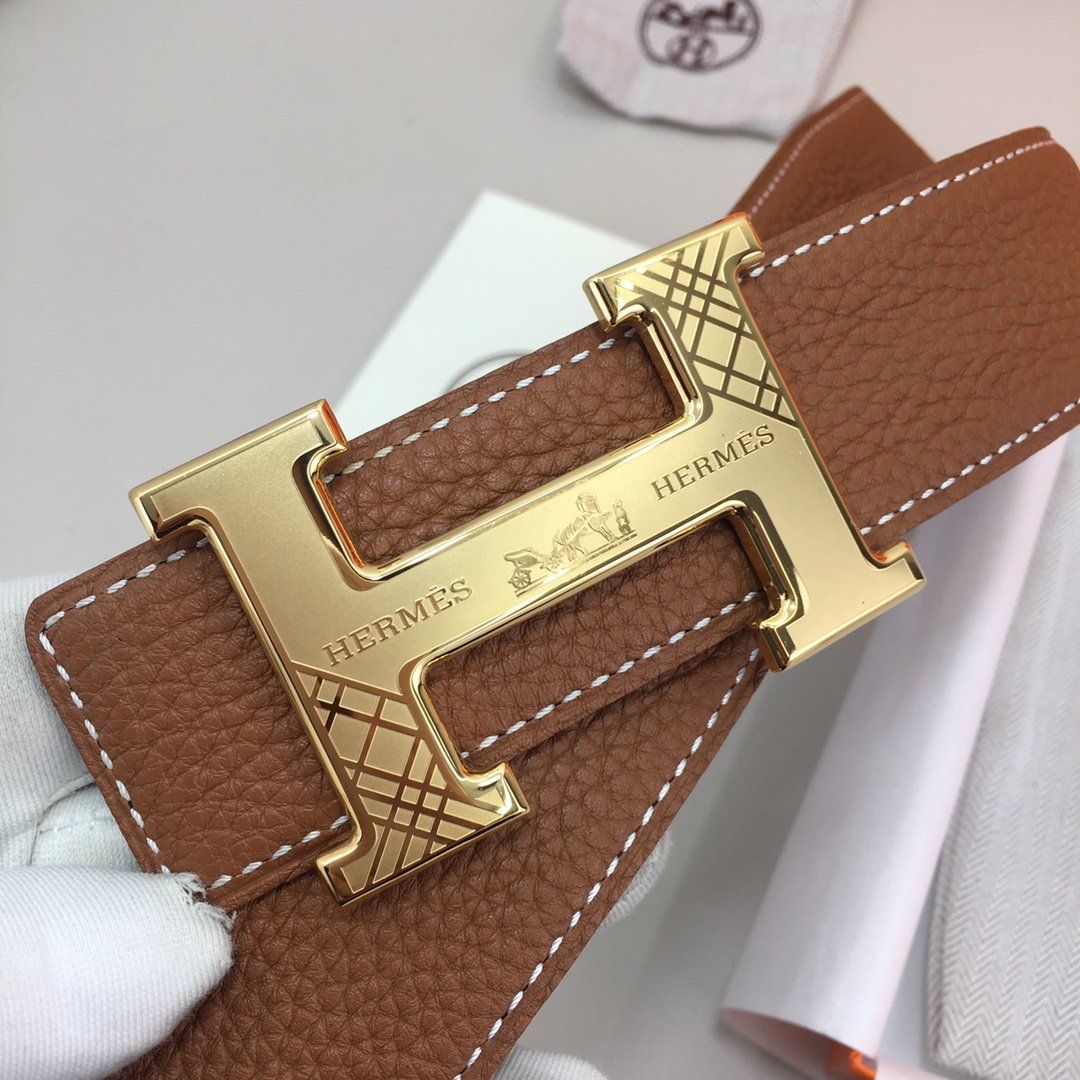 Hermes H Belt Buckle & Reversible Brown For Women, Women Belt 380MM