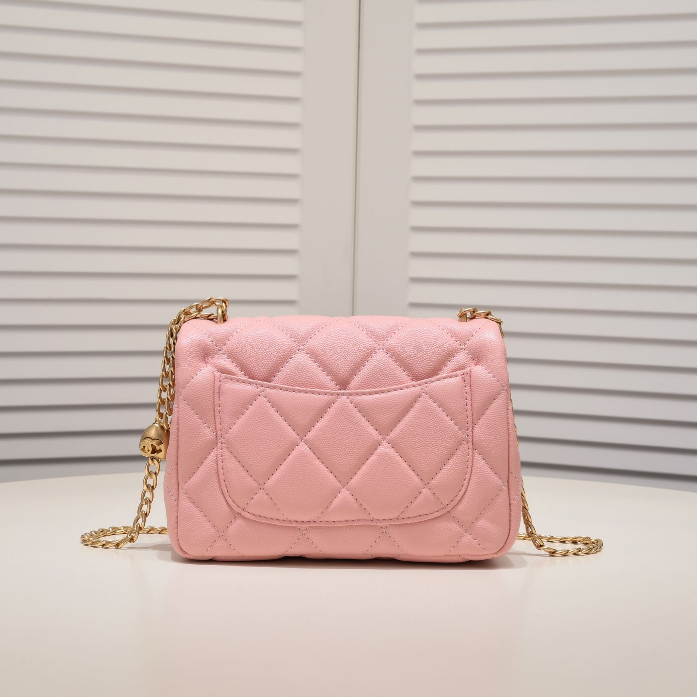 Chanel 23P Peach Hardware Shoulder Bag Handbag