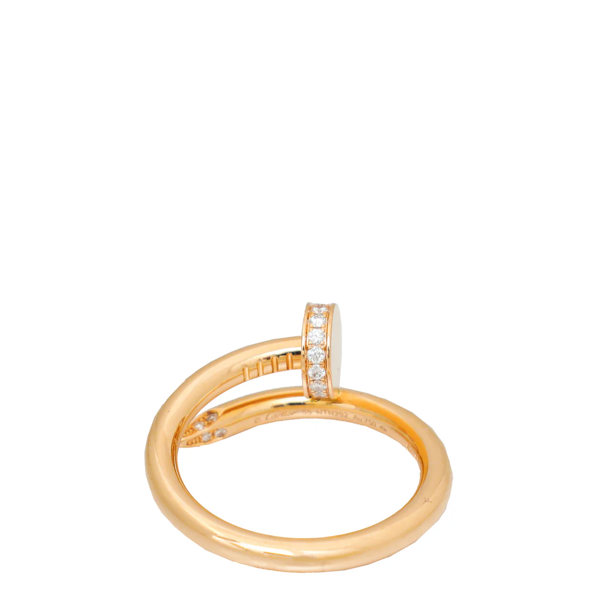 Cartier 18K Rose Gold 22 Diamond Juste Un Clou Ring 55