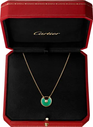 Amulette de Cartier Chrysoprase Diamond Necklack in Yellow Gold, White Gold and Pink Gold