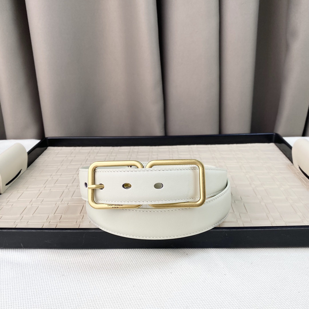 YSL Saint Laurent Leather Belts 1:1 Mirror Version