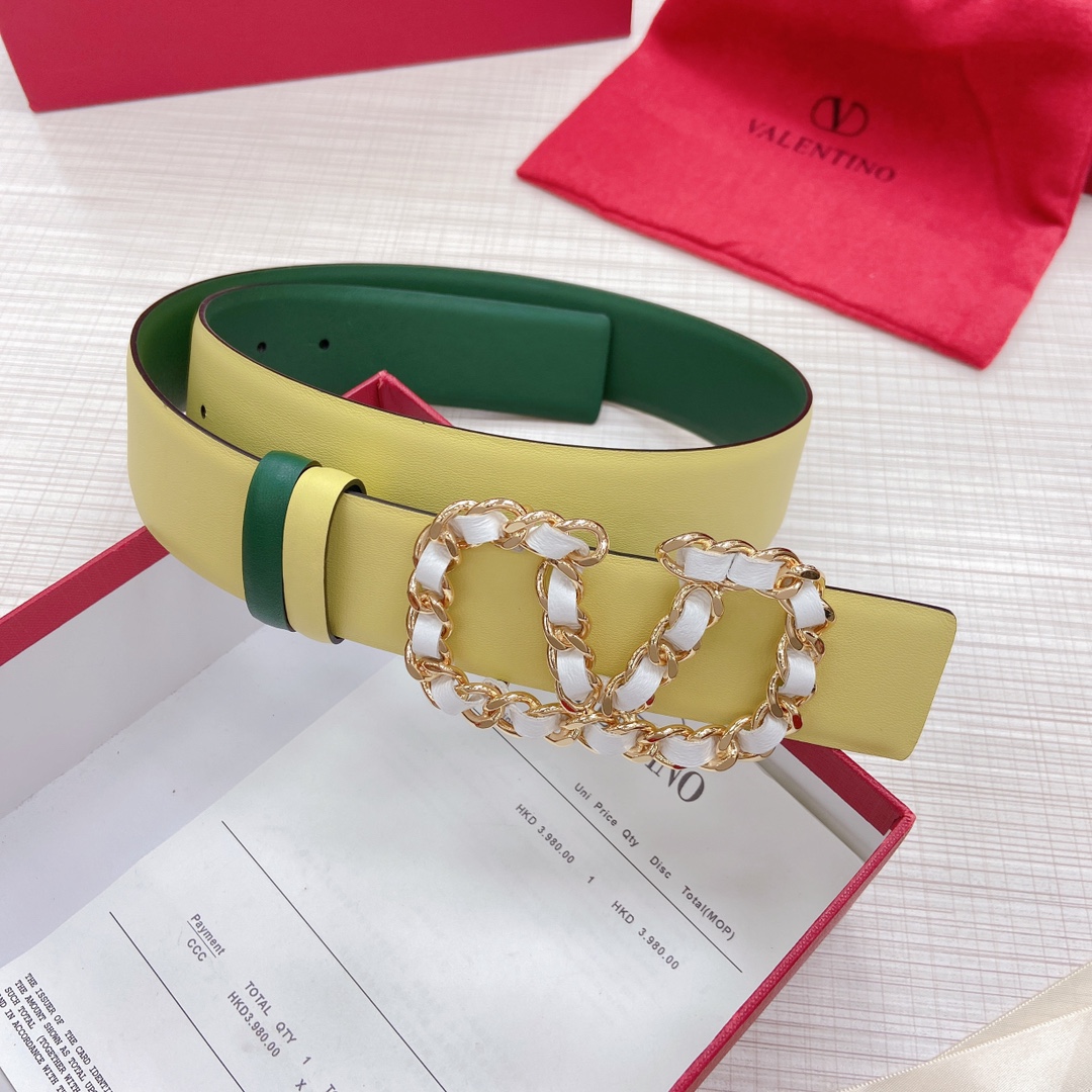 Valentino Leather Belts 1:1 Mirror Version