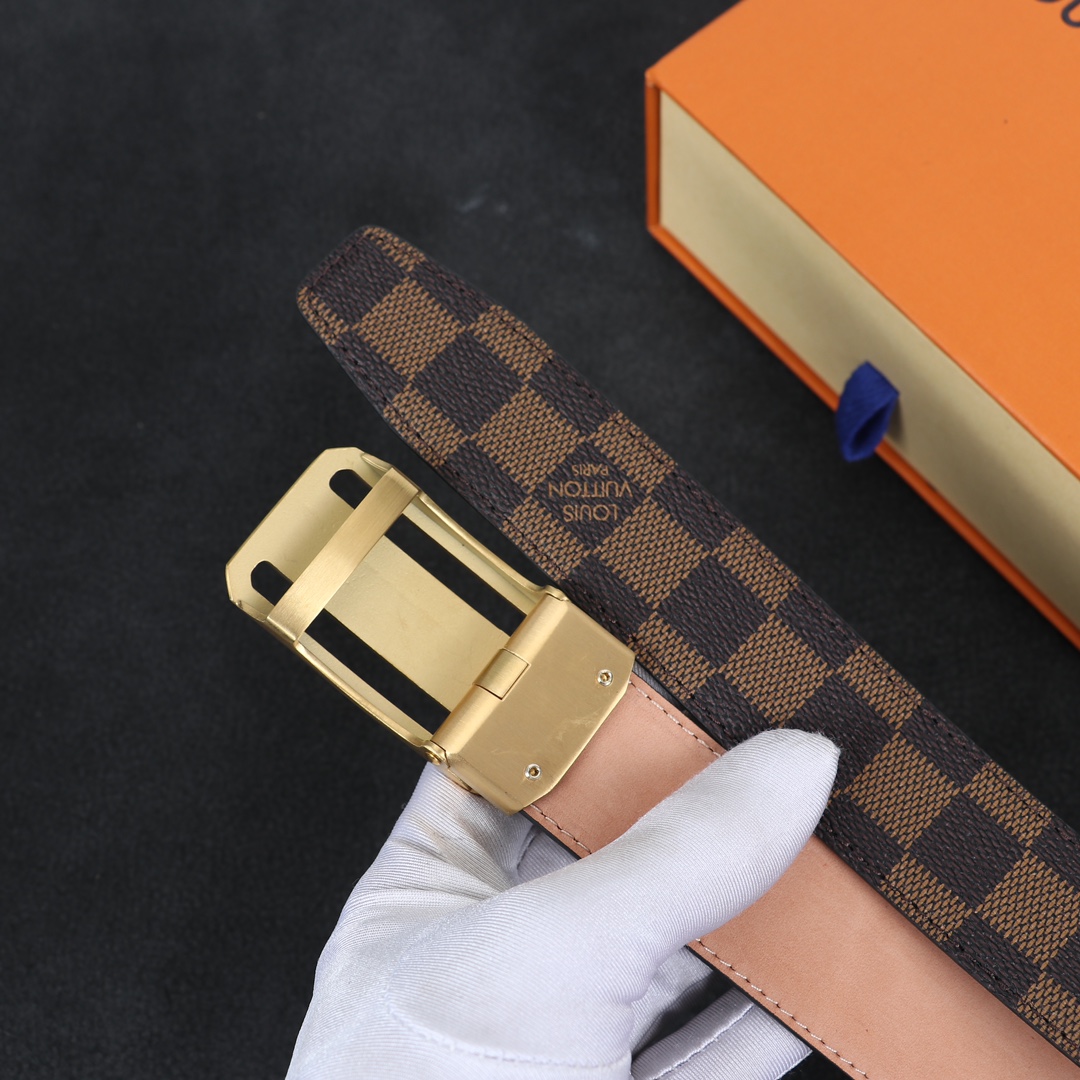 Louis Vuitton LV Leather Belts 1:1 Mirror Version