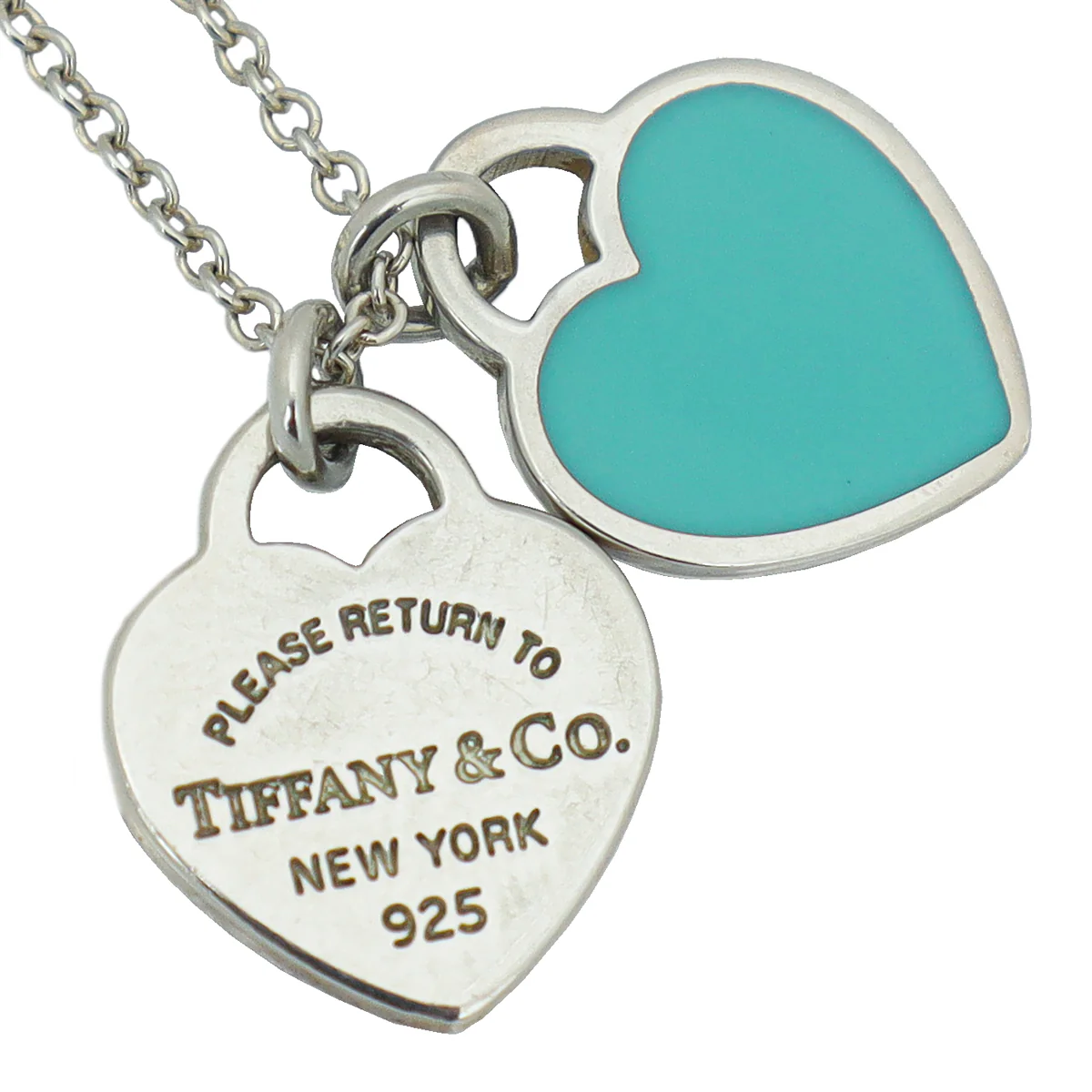 Tiffany & Co Tiffany Blue Double Heart Tag Mini Pendant Necklace
