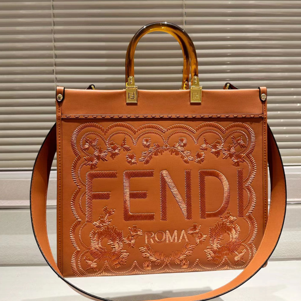 FENDI Sunshine Flower Embroidery Bag Medium Bag(Replica)