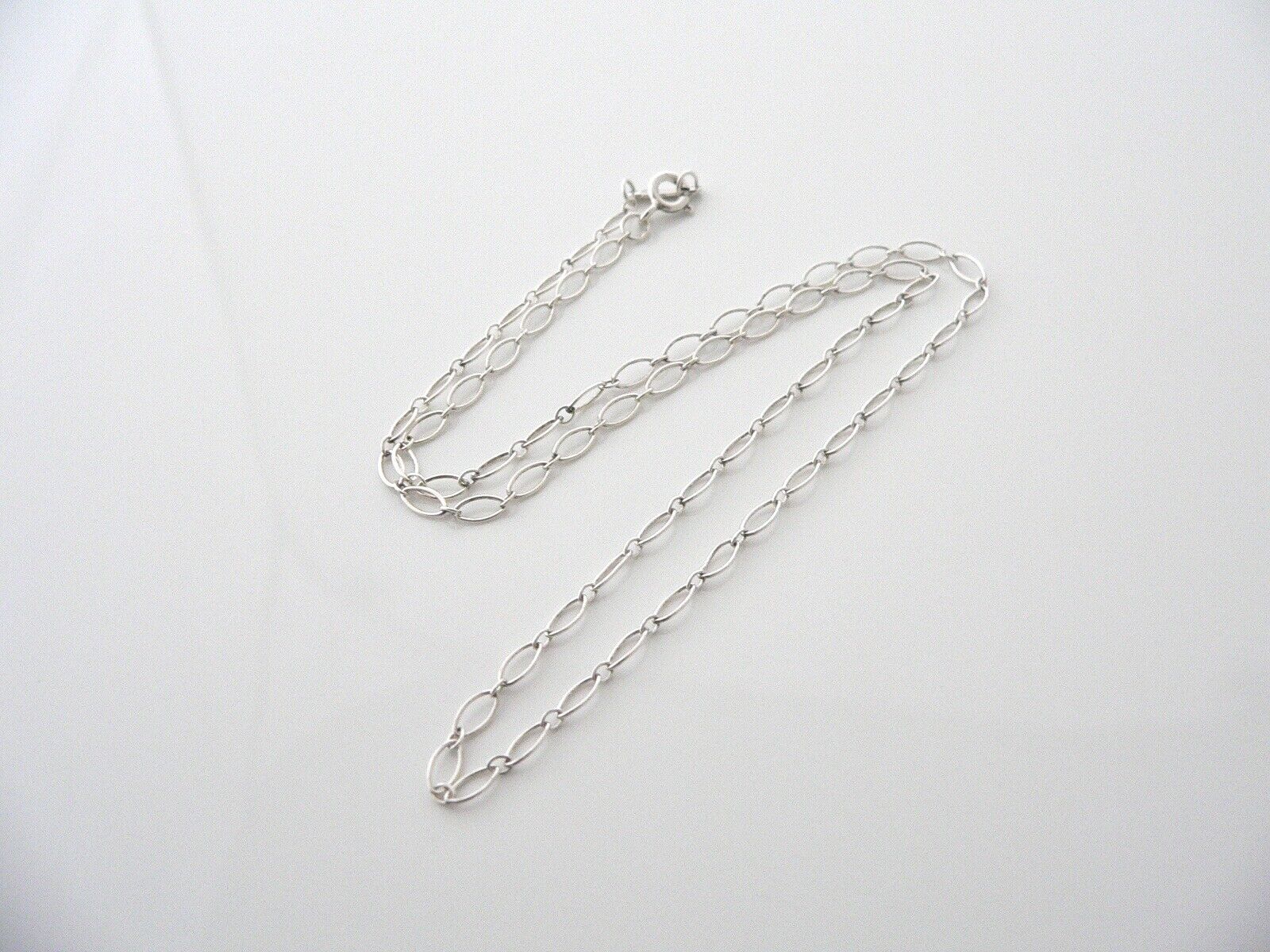 Tiffany & Co Silver Oval Link Necklace Chain 4 Pendant Charm Layering Gift Love