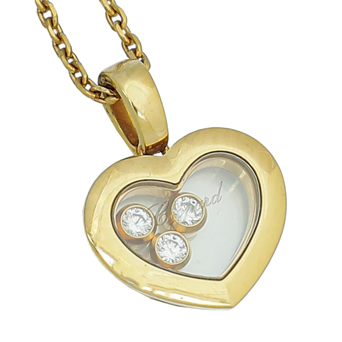 Chopard 18K Yellow Gold Diamond Happy Heart Pendant Necklace