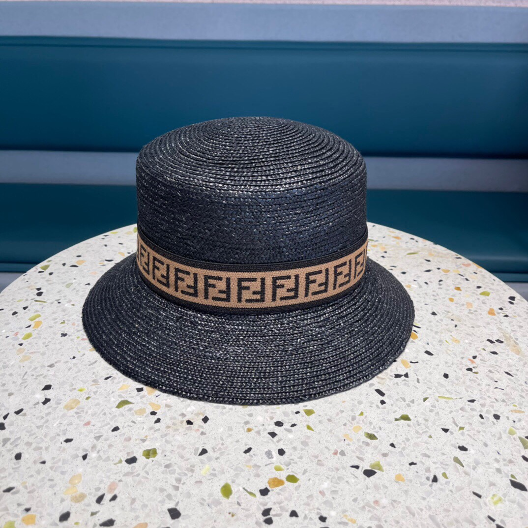 Fendi Straw Flat Top Hat  Sunhat （Replica）