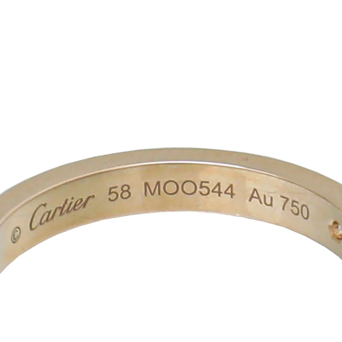 Cartier 18K Rose Gold Diamond C De Cartier Wedding Band Ring 58