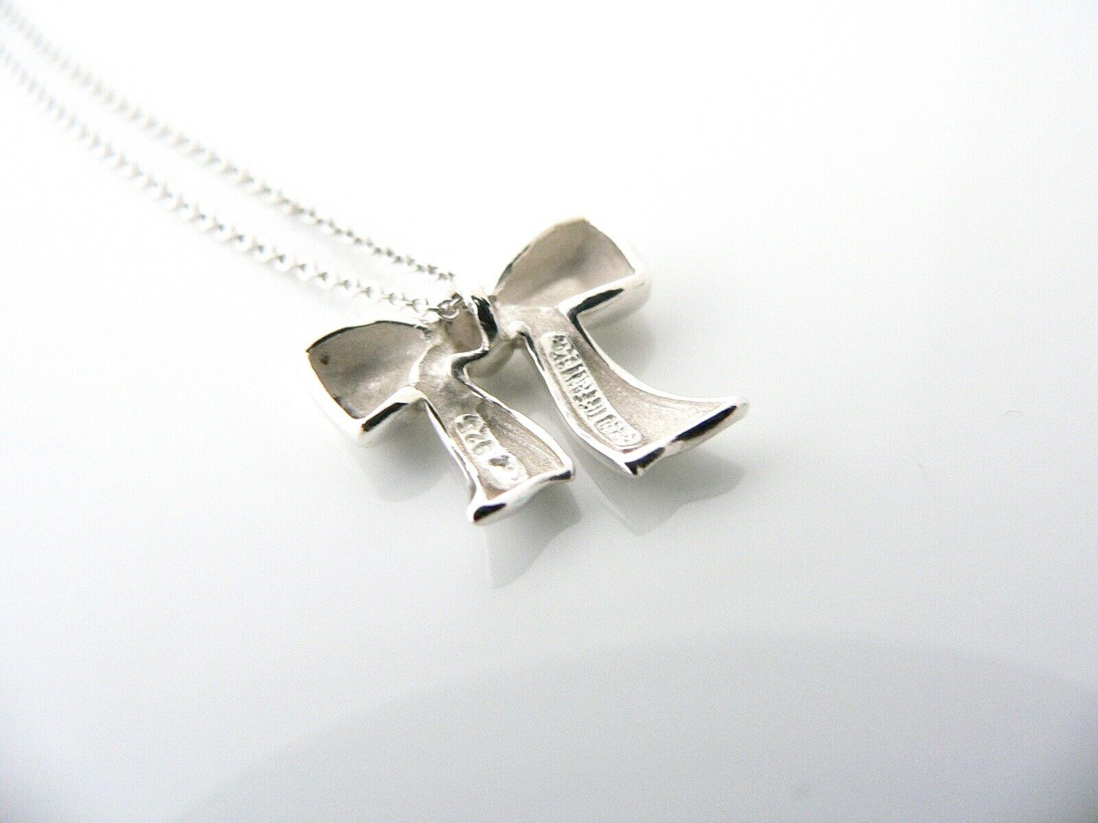 Tiffany & Co Ribbon Necklace Bow Pendant Charm Chain Love Gift Sterling Silver
