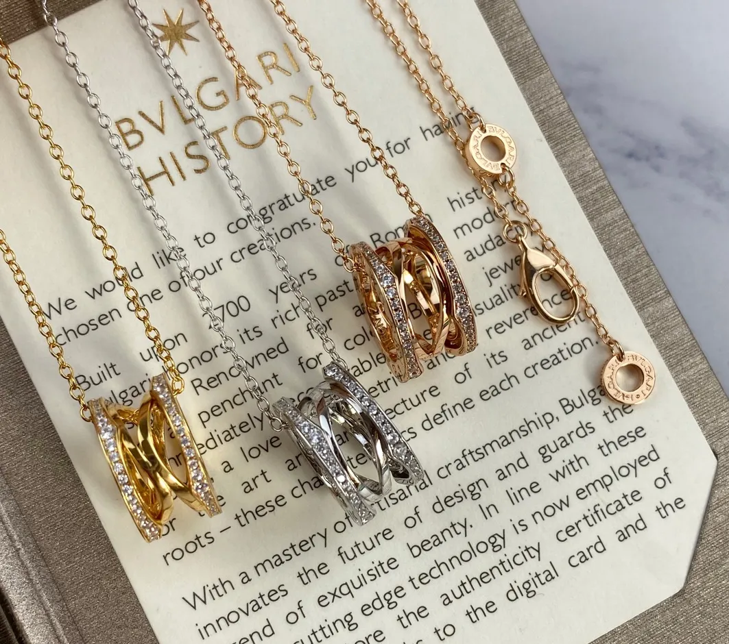 B.zero1 Design Legend 4-Band Necklace in Rose Gold Set with Pave Diamonds