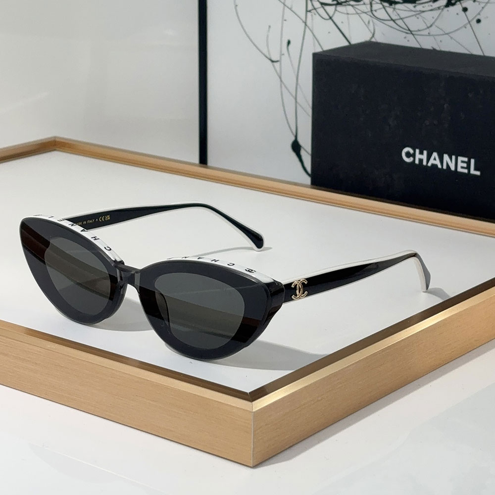 Chanel  Mirror leg Logo Cat-eye Sunglasses Top quality （Replica）