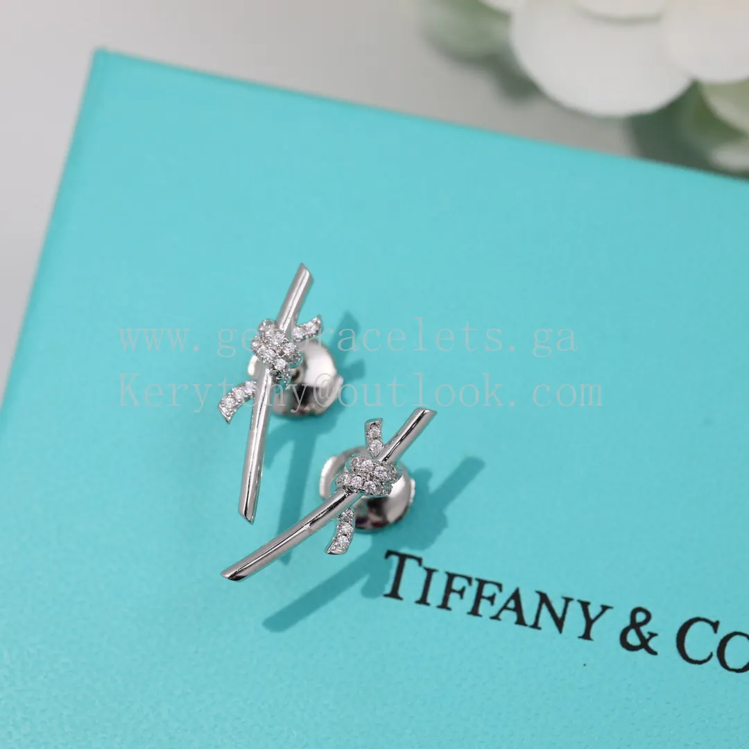 Tiffany Knot Earrings in Yellow Gold/Rose Gold/White Gold with Diamonds