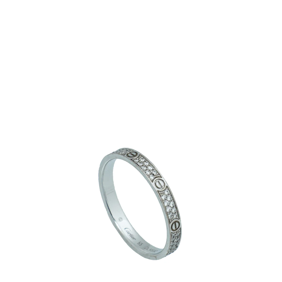 Cartier 18K White Gold Diamond Love Small Model Ring 55