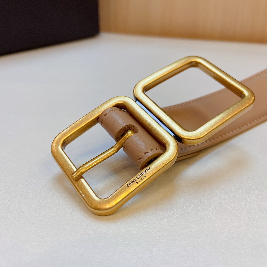 YSL Saint Laurent Leather Belts 1:1 Mirror Version