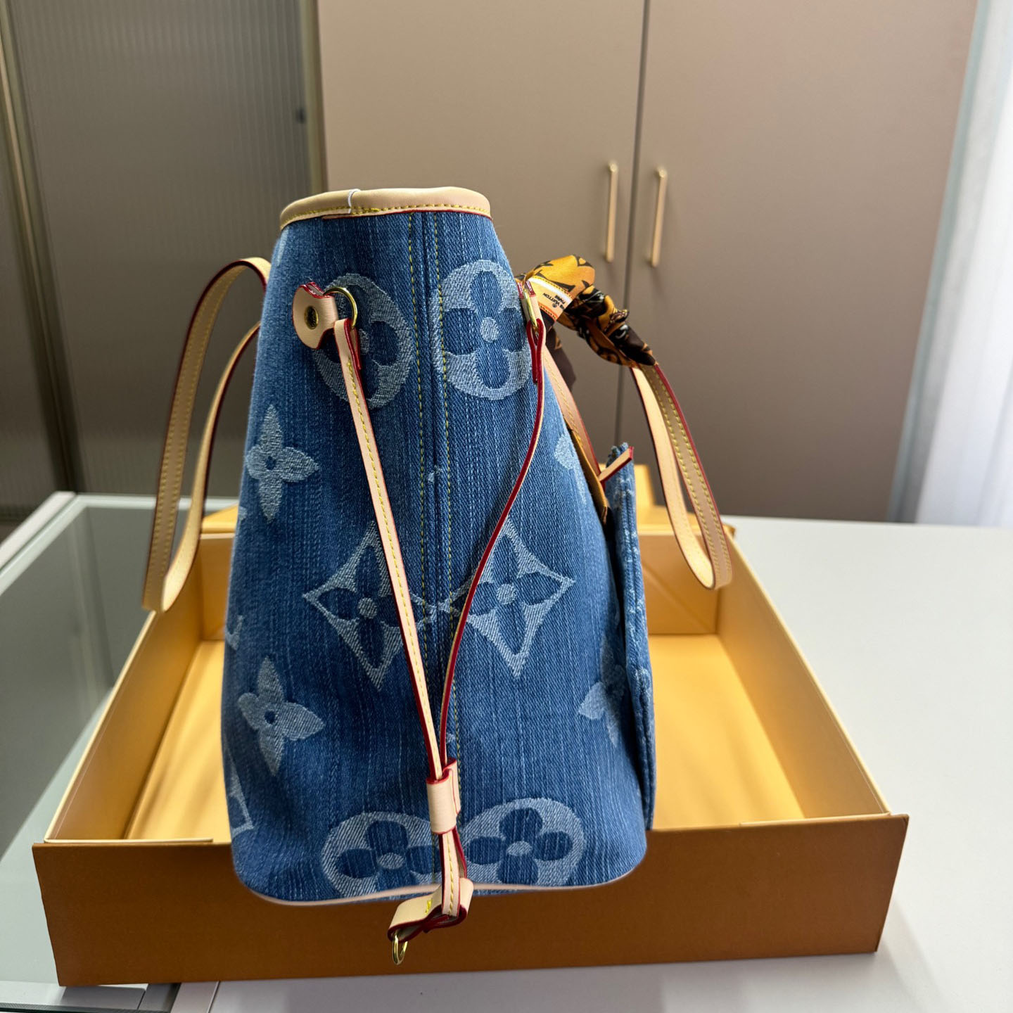 Louis Vuitton LV Denim Neverfull Shoulder Bag Handbag (Replica)
