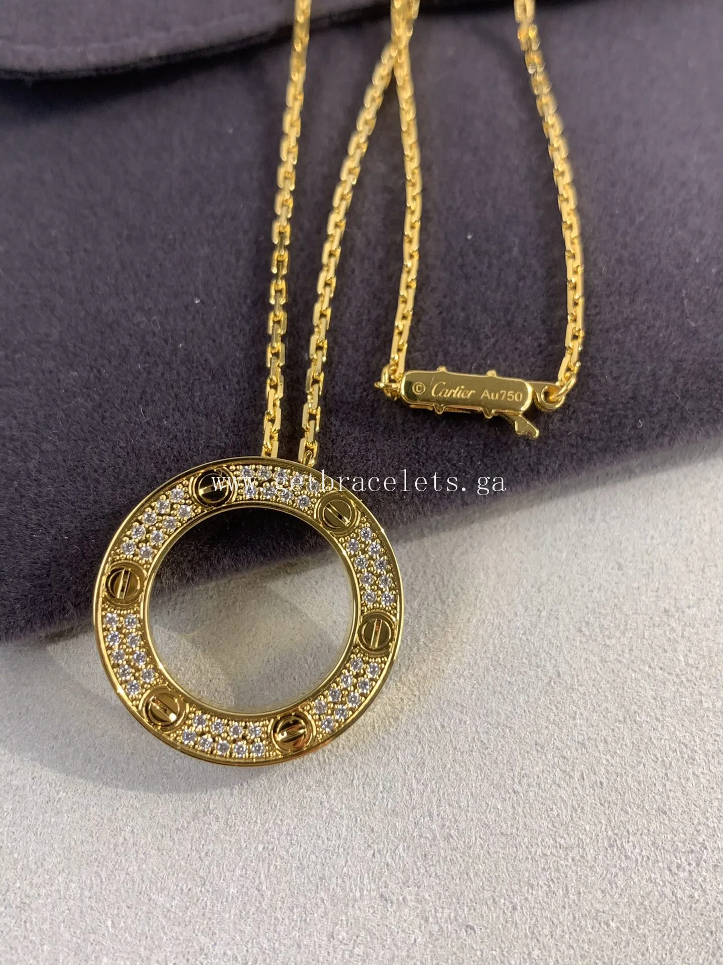 Cartier Love Necklace Yellow Gold With Pave Diamonds