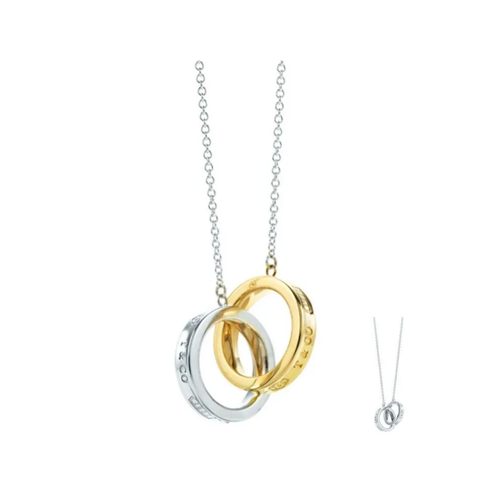 Tiffany 1837 Interlocking Circles Pendant Necklace Sterling Silver Best Review Women US