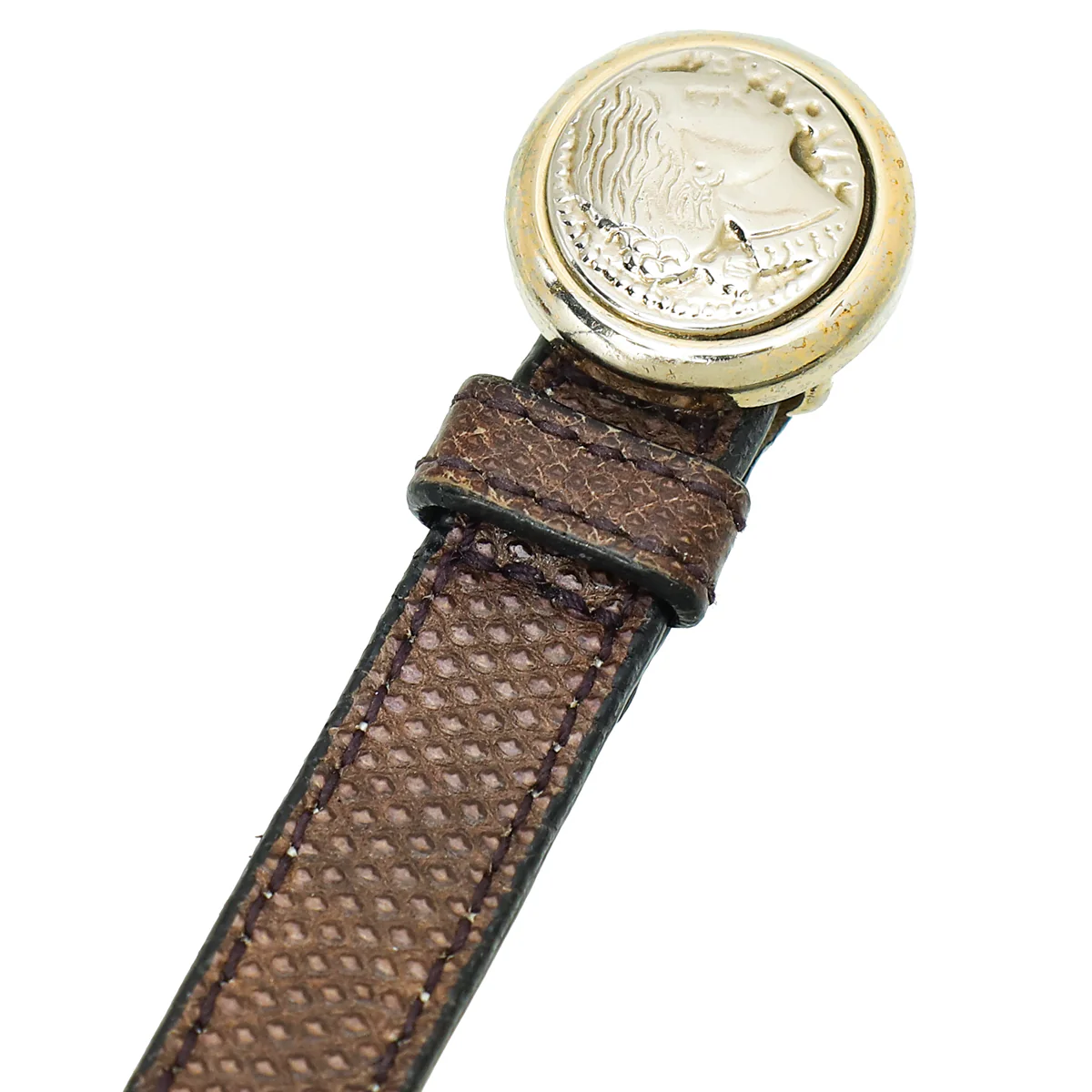 Bvlgari Brown Karung Monete Coin Bracelet