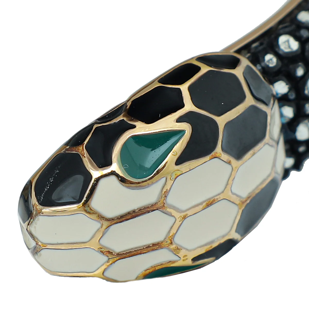 Bvlgari Black Galuchat Skin Serpenti Forever Large Bracelet