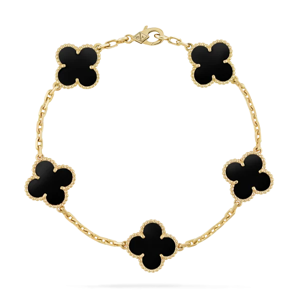 Van Cleef Bracelet Dupe – Black Clover Bracelet, Gold