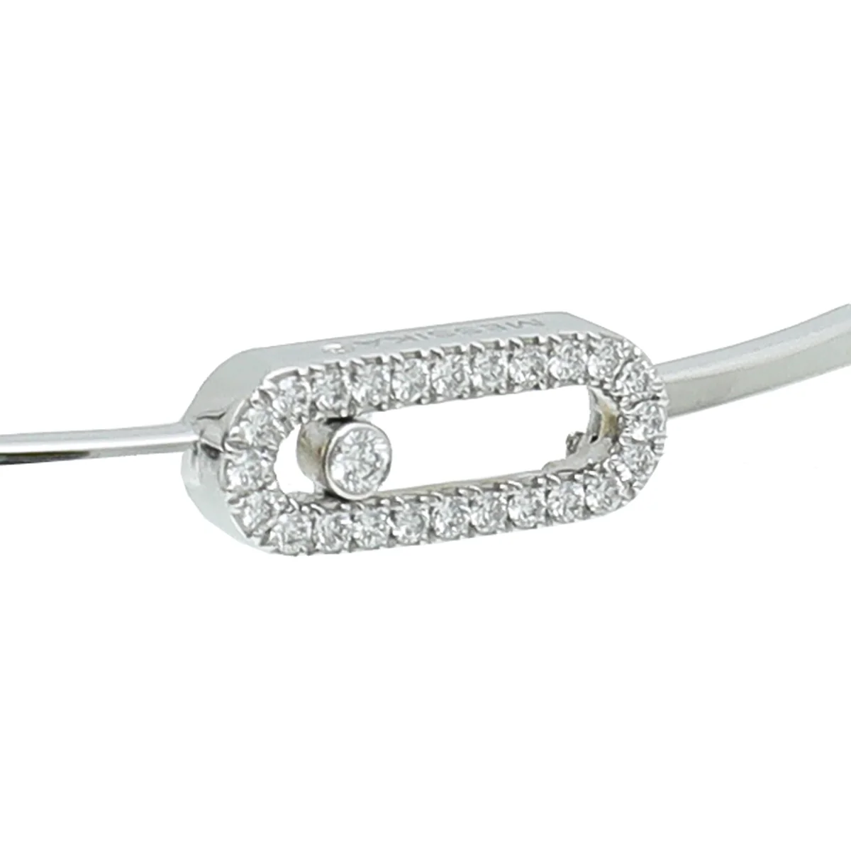 Messika 18K White Gold Diamond Move Uno Pave Flex Bracelet