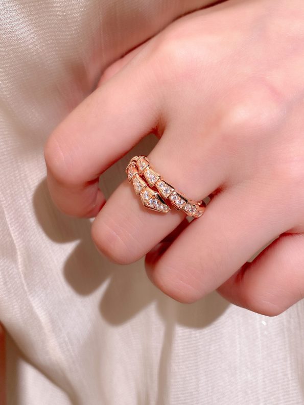 Bvlgari SERPENTI RING Dupe, Rose Gold& White Gold