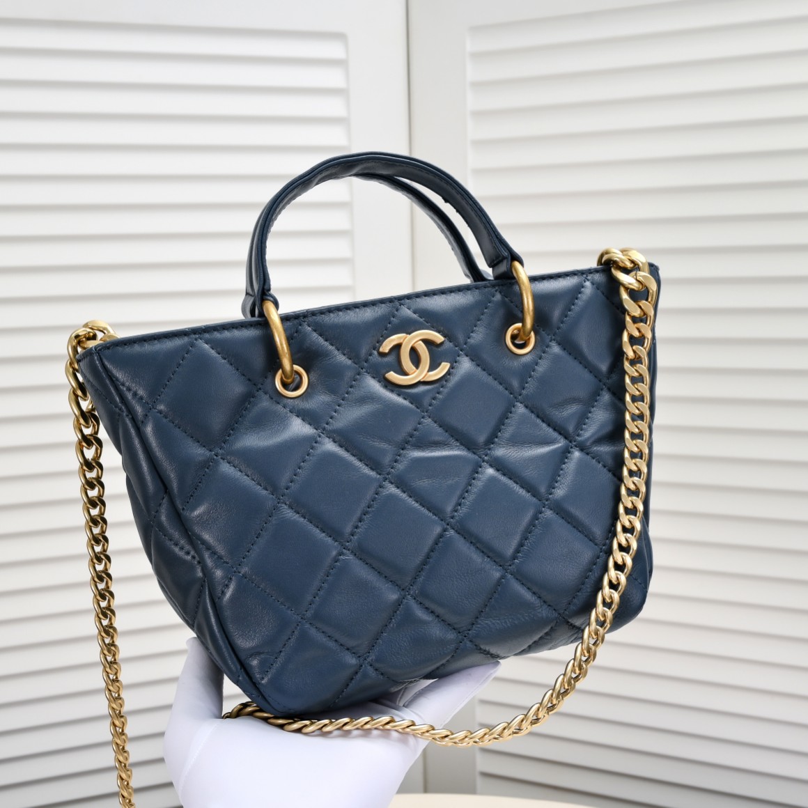 Chanel CC 2Way Chain Shoulder Tote Bag  Leather Shoulder Bag Handbag