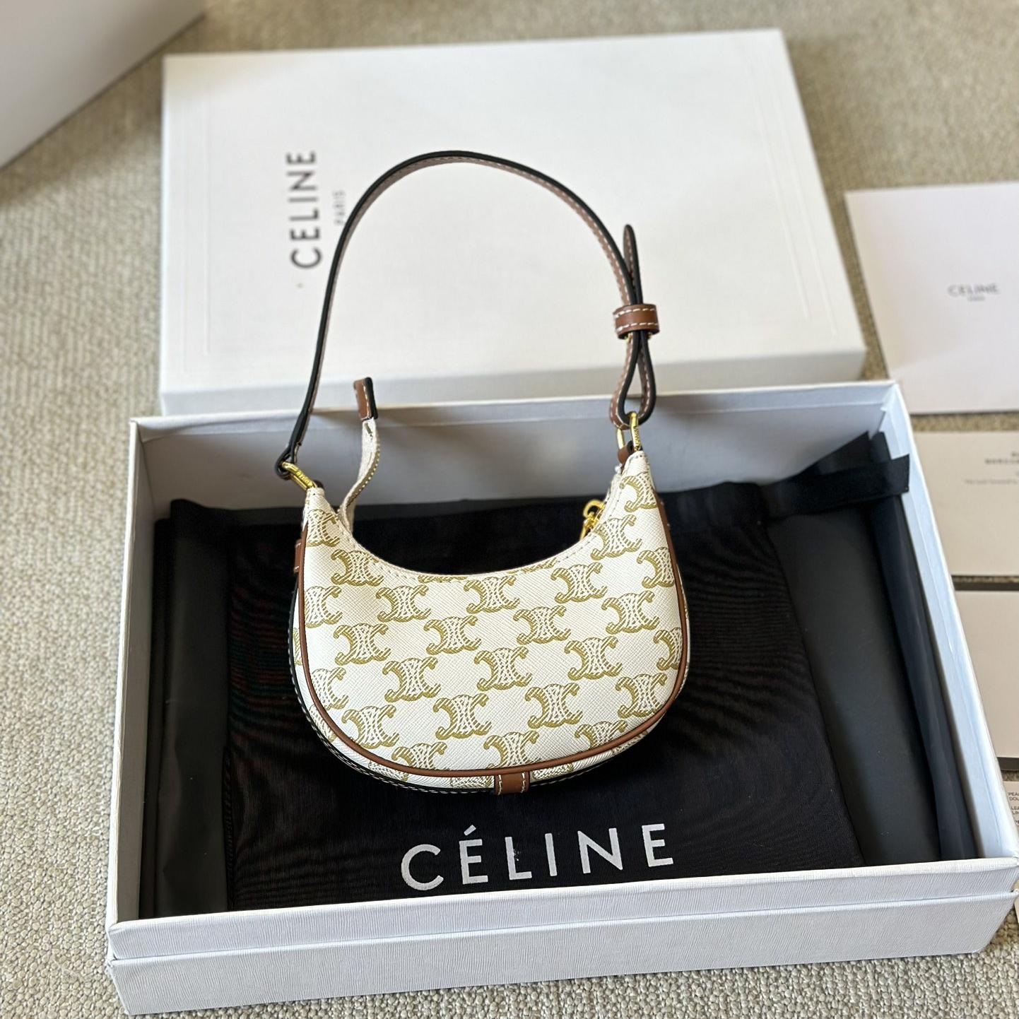 Celine Triomphe Half Moon Leather Handbag Shoulder Bag (Replica)