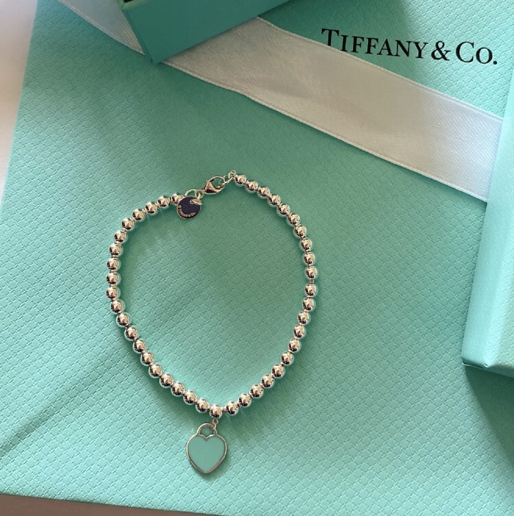 Return To Tiffany Blue Heart Tag Bead Bracelet