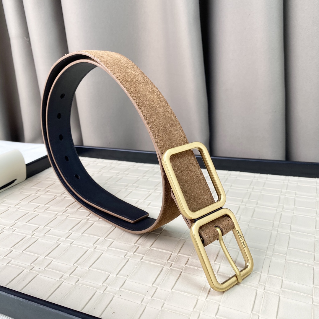 YSL Saint Laurent Leather Belts 1:1 Mirror Version