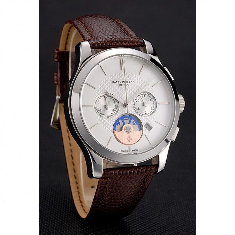 Chronograph White Guilloche Dial White 43 mm, Stainless Steel