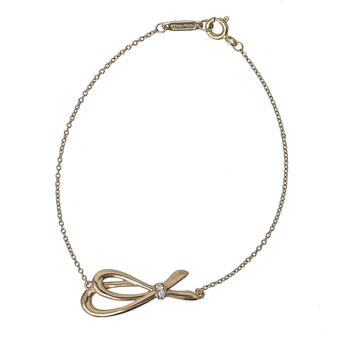 Tiffany & Co. 18K Gold Diamonds Bow Bracelet
