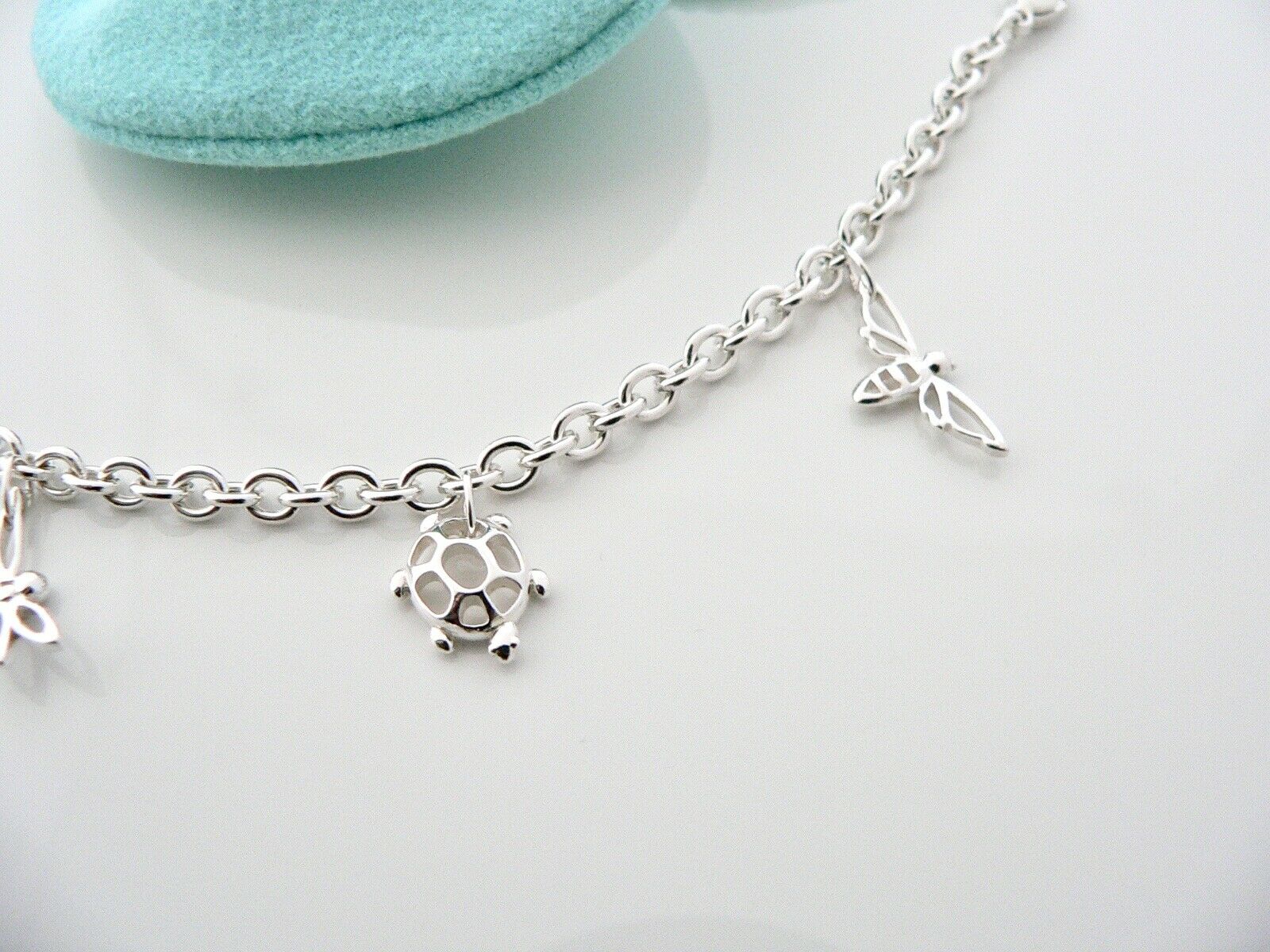 Tiffany & Co Silver Butterfly Dragonfly Bracelet Bangle Chain Gift Nature Lover