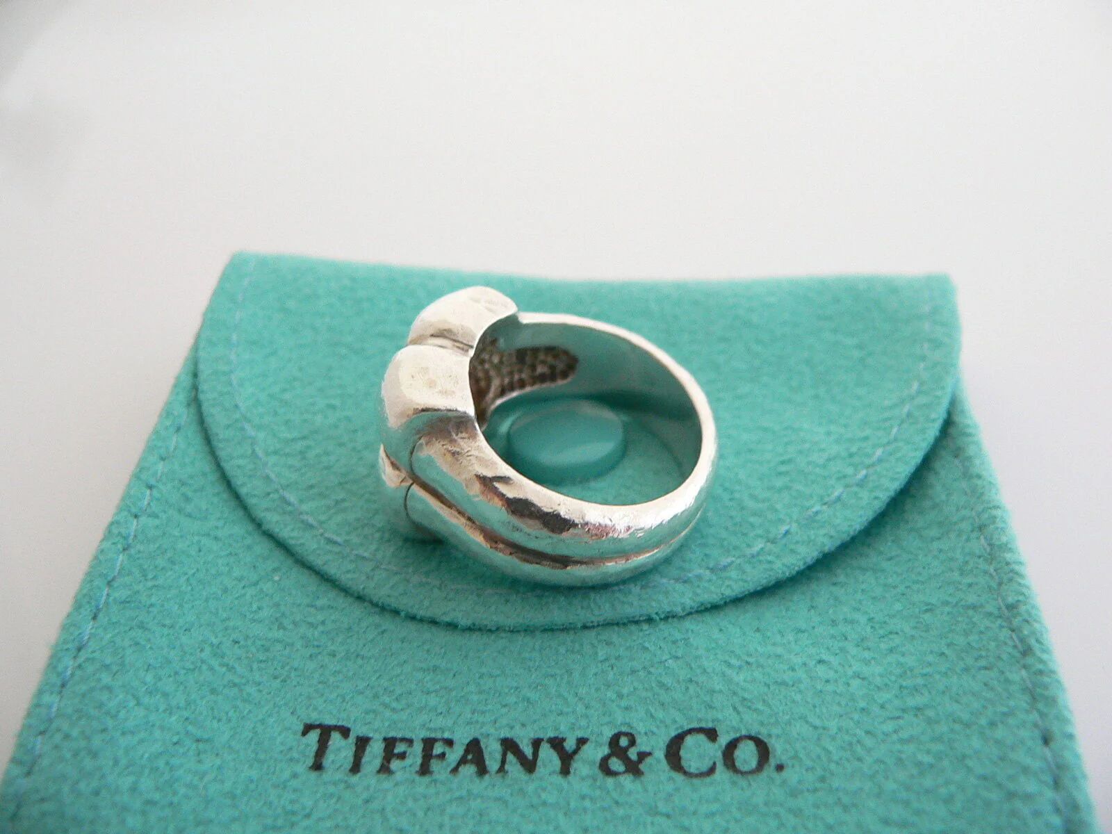 Tiffany & Co Flower Ring Silver Picasso Nature Fiore Band 5.75 Love Gift Pouch