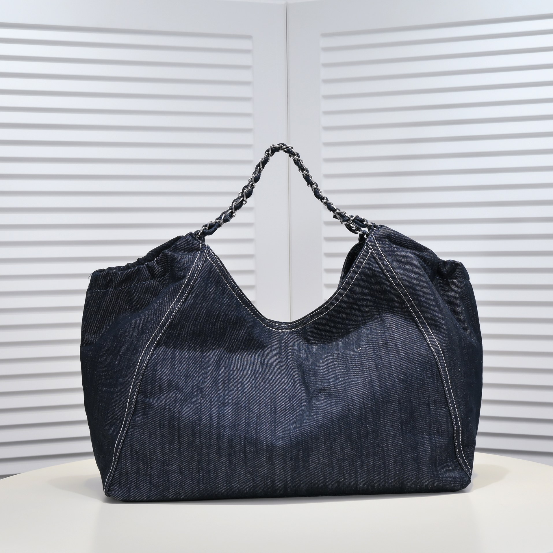 Chanel Coco Cabas Denim Large Hobo Bag In Blue Shoulder Bag Handbag