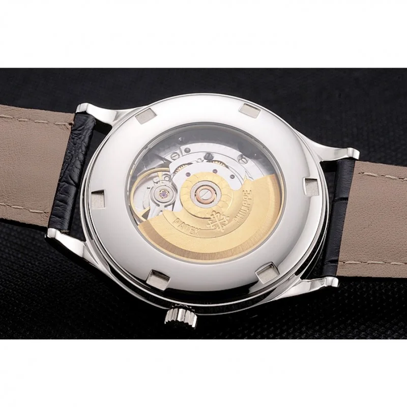 Calatrava Black Dial Diamond 38 mm, Stainless Steel