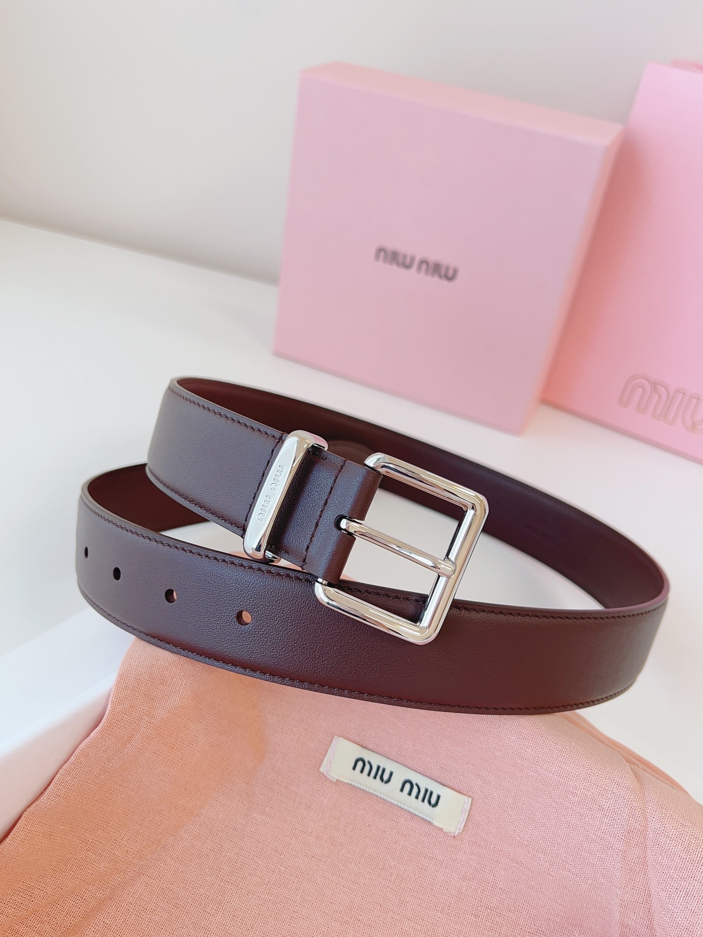 MiuMiu Leather Belts 1:1 Mirror Version