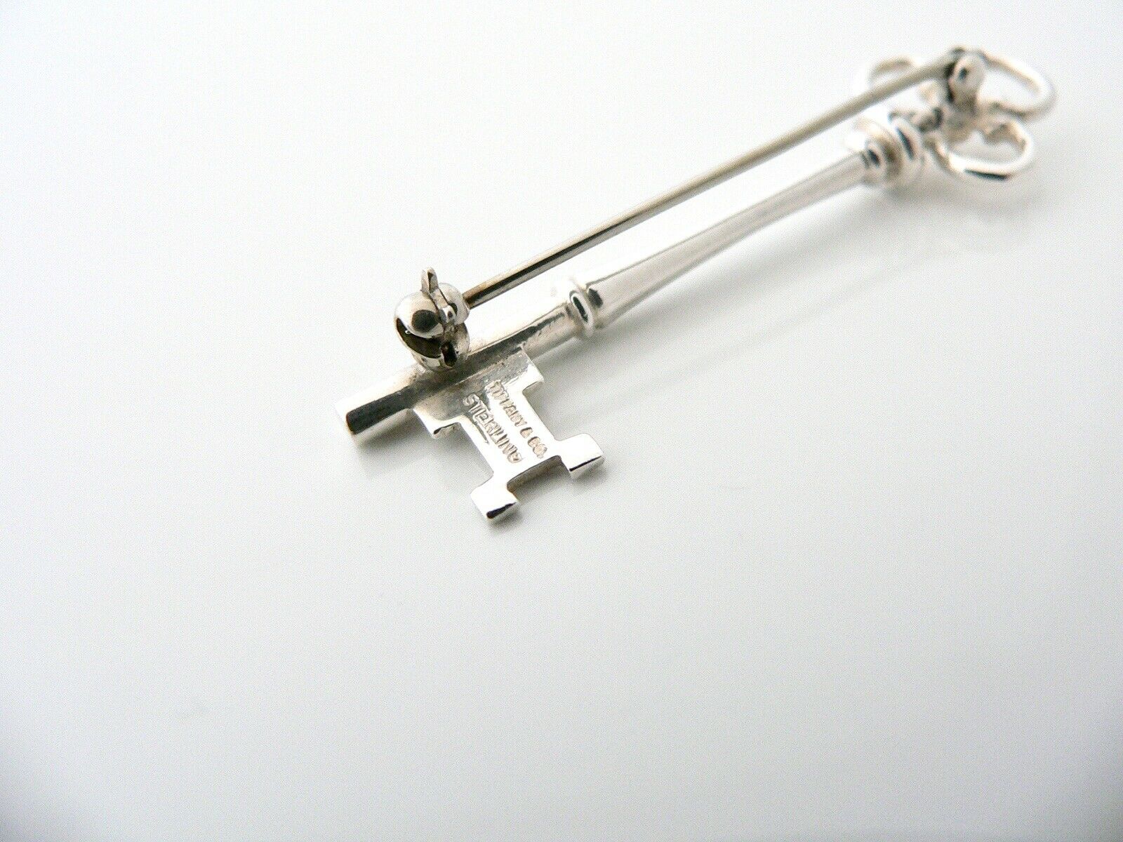 Tiffany & Co Silver Trefoil Key Pin Brooch Love Gift Art