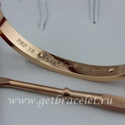 Replica Cartier Love Bracelet For Men and Women Pink Gold 4 Diamonds B6036016 (New Version - Prevent Screws Fall Out)