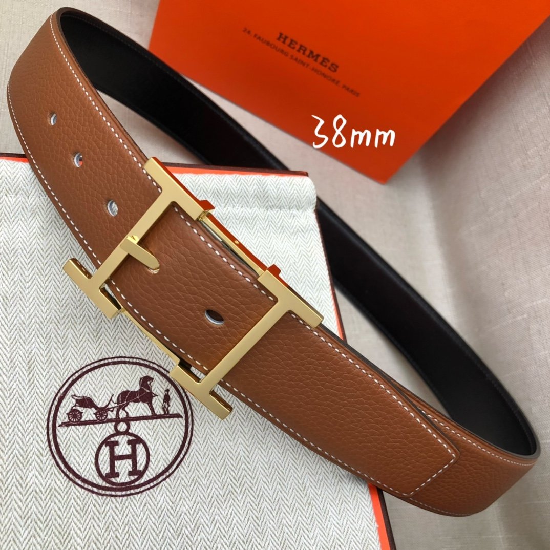 Hermes H Belt Buckle & Reversible Brown For Women, Women Belt 380MM
