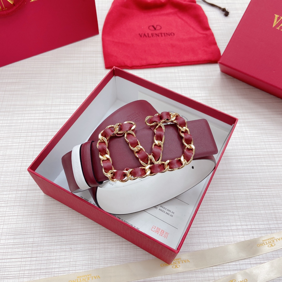 Valentino Leather Belts 1:1 Mirror Version