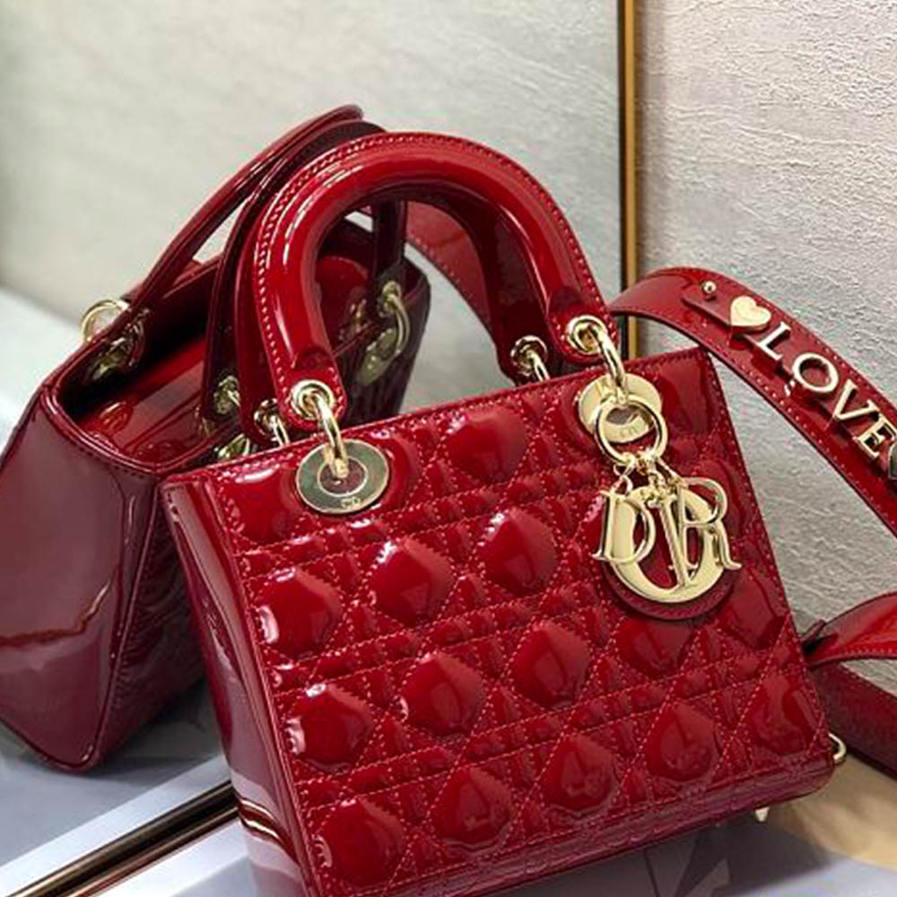 Dior Small Lady Bag - Lacquered Calfskin (Replica)